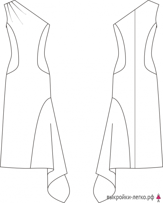 Платье с разрезами по бокам выкройка Выкройка стильного асимметричного сарафана (р-р 36-52) Шить просто - Выкройки-Ле