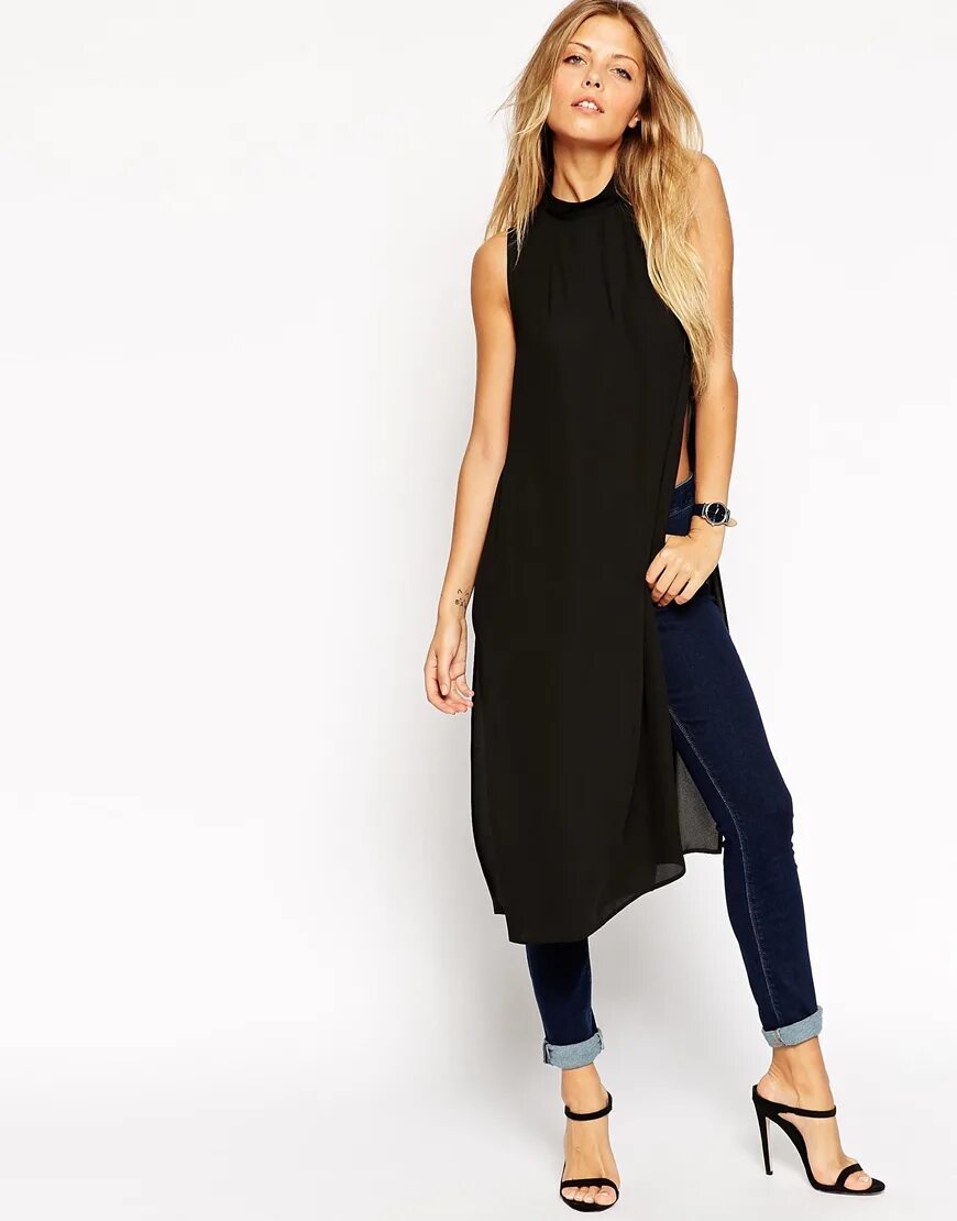 Платье с разрезами по бокам выкройка black tunic top sleevelessCheap Sell - OFF67