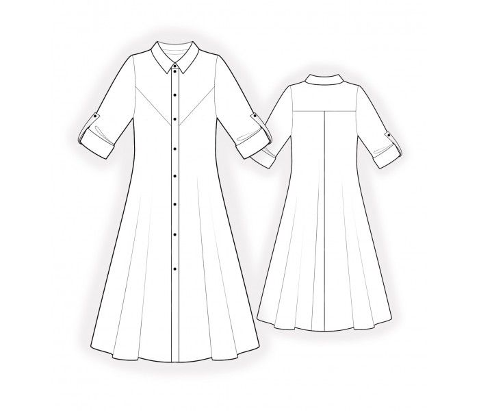 Платье с рельефами расклешенное выкройка Dress With Notched Collar Sewing dresses, Dress sewing pattern, Jacket pattern s