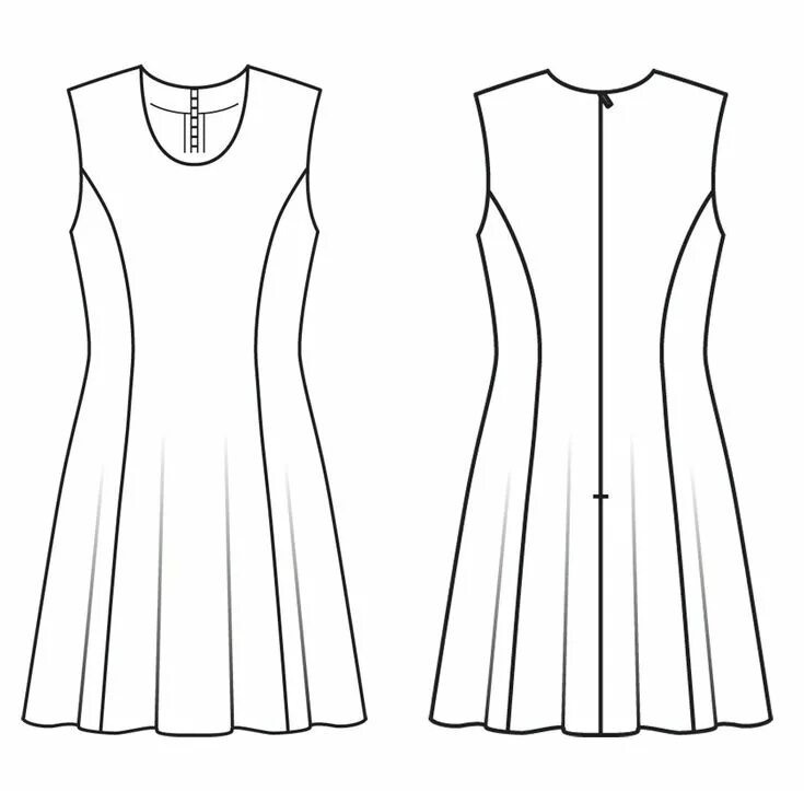 Платье с рельефами расклешенное выкройка Платье - выкройка № 0012 B из журнала 1/2013 Burda. Классика - выкройки платьев 