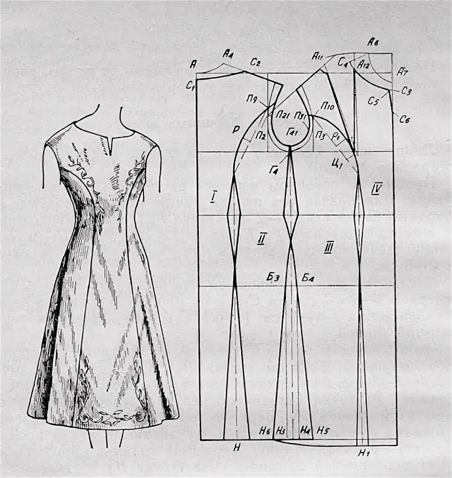 Платье с рельефами расклешенное выкройка Пошив платья футляра своими руками Выкройки женской одежды, Выкройки одежды, Нар