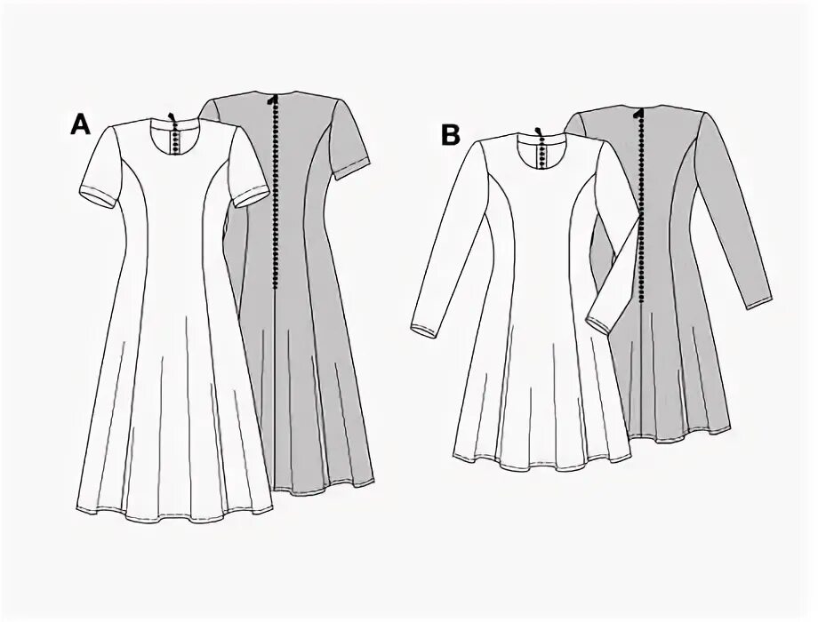 Платье с рельефами расклешенное выкройка Выкройка Burda (Бурда) 3274 - Платье