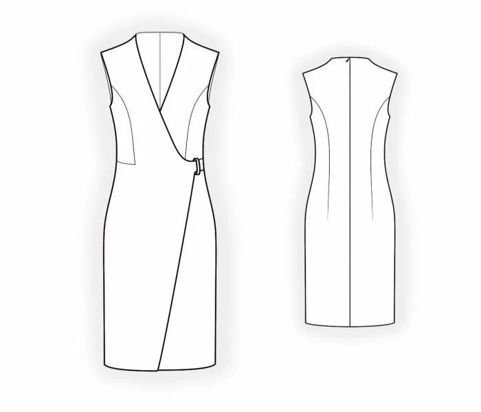 Платье с рельефами выкройка скачать Платье-Сарафан - Выкройка #4558 Выкройки на Ваш размер от компании Lekala - скач