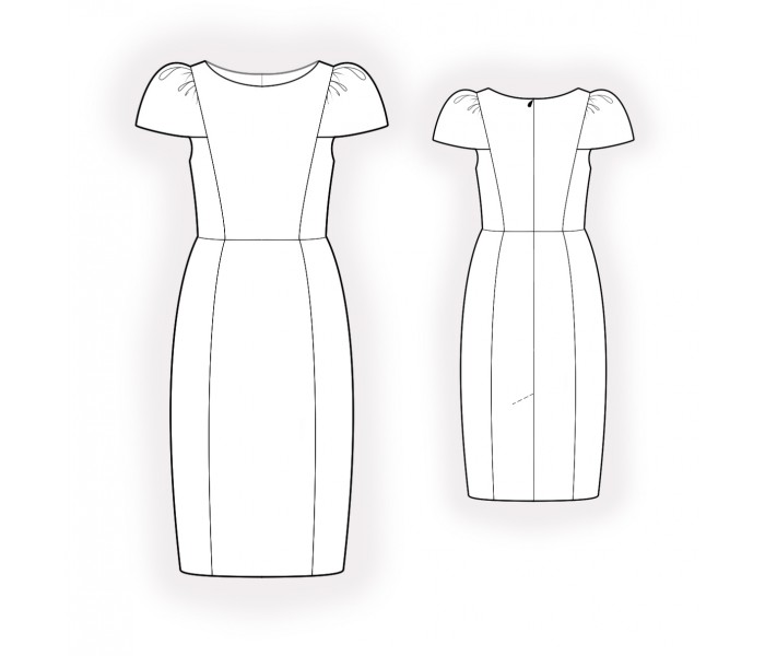 Платье с рельефами выкройка скачать Платье С Рукавами Из Рельефа - Выкройка #2194. Made-to-measure sewing pattern fr