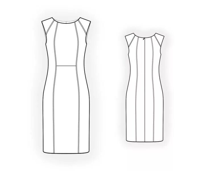 Платье с рельефами выкройка скачать бесплатно Платье С Декоративным Кантом - Выкройка #4534 Выкройки на Ваш размер от компании