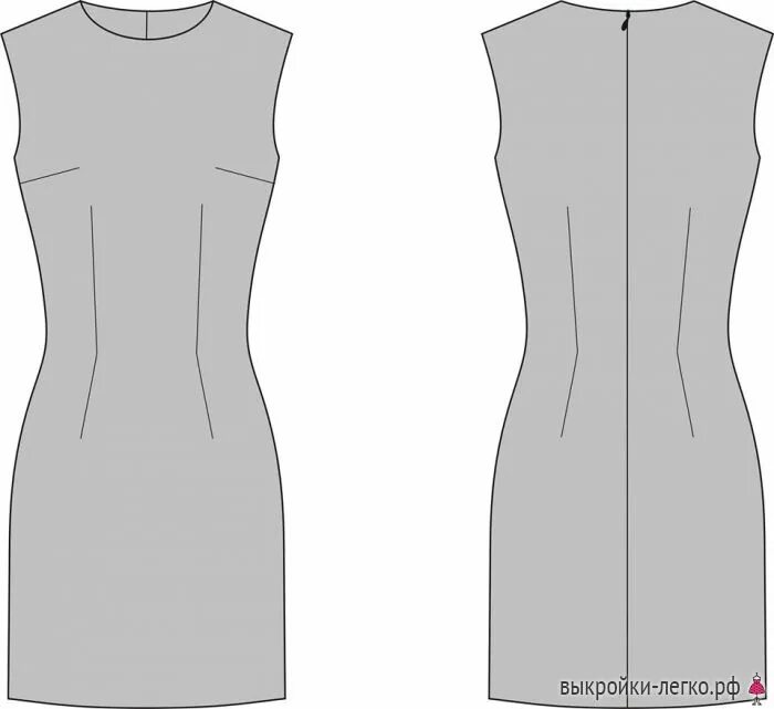 Платье с рельефными швами фото схема Выкройка коктейльного платья-миди Шить просто - Выкройки-Легко.рф Выкройки, Плат