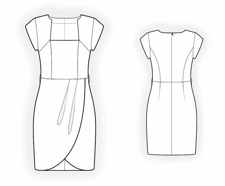 Платье с рельефными швами фото схема Dress With Wrap Skirt Skirt patterns sewing, Sewing skirts, Wrap skirt sewing pa