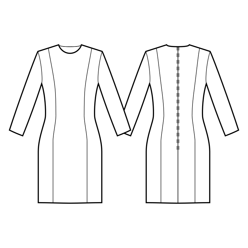 Платье с рельефными швами фото схема Базовая Конструкция С Рельефными Швами - Выкройка #S9001. Made-to-measure sewing
