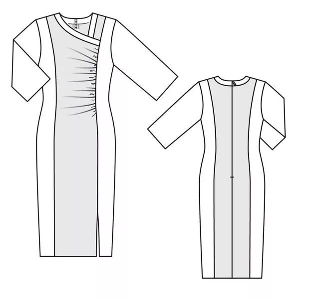 Платье с рельефными швами фото схема Платье приталенного силуэта - выкройка № 127 из журнала 9/2013 Burda - выкройки 