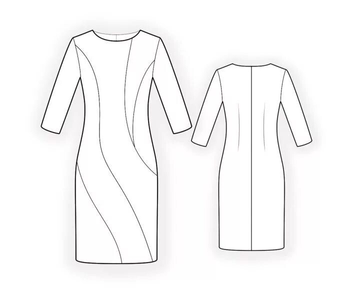 Платье с рельефными швами фото схема Pin on Sewing patterns