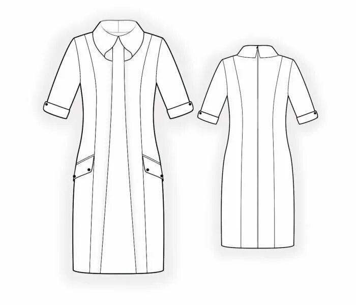 Платье с рельефными швами фото схема Dress With Pleat On Front - Sewing Pattern #4410. Made-to-measure sewing pattern