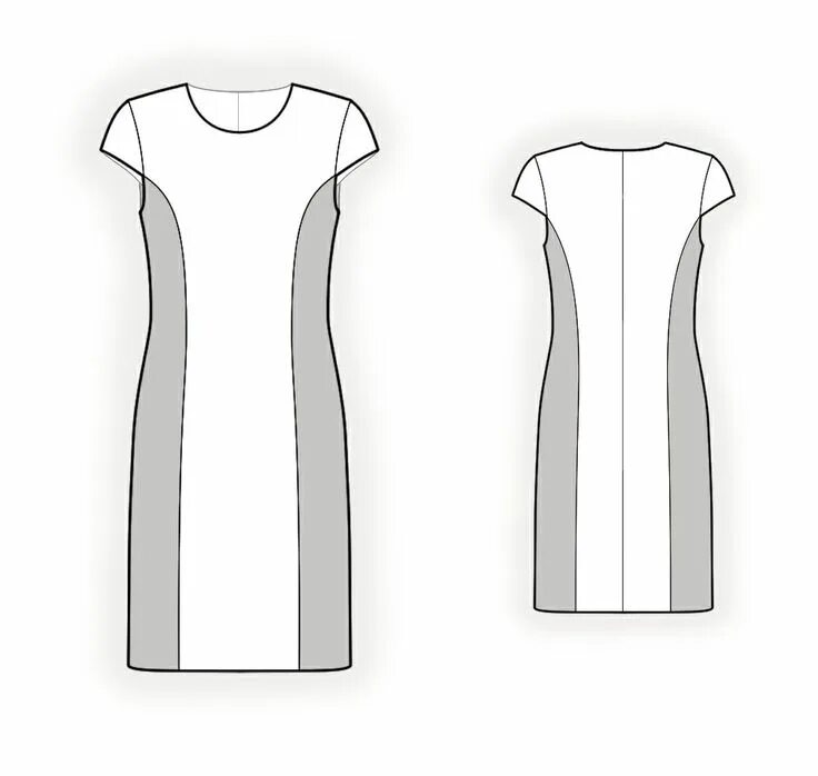Платье с рельефными швами фото схема Elegant Dress Sewing Pattern Lekala #4168