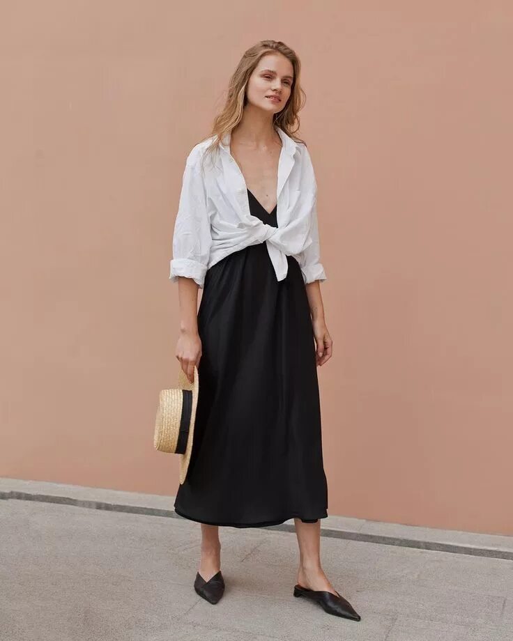 Платье с рубашкой сверху фото Платье-комбинация на тонких бретелях - важная часть летнего гардероба ☀ #janaseg