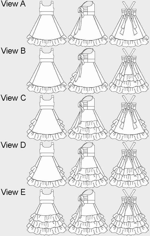 Платье с рюшами выкройка INSTANT DOWNLOAD: Grace Ruffle Dress - diy Tutorial pdf eBook Pattern - Sizes 18