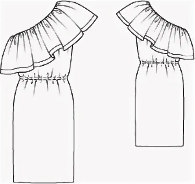 Платье с рюшами выкройка Платье с макси-оборкой - выкройка № 114 из журнала 5/2012 Burda - выкройки плать