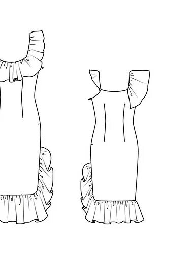 Платье с рюшами выкройка Burda 5/2015 на BurdaStyle.ru