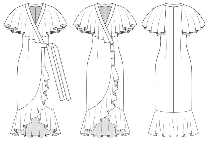 Платье с рюшами выкройка Мастер-класс пошива Платья 0402 - блог LaForme