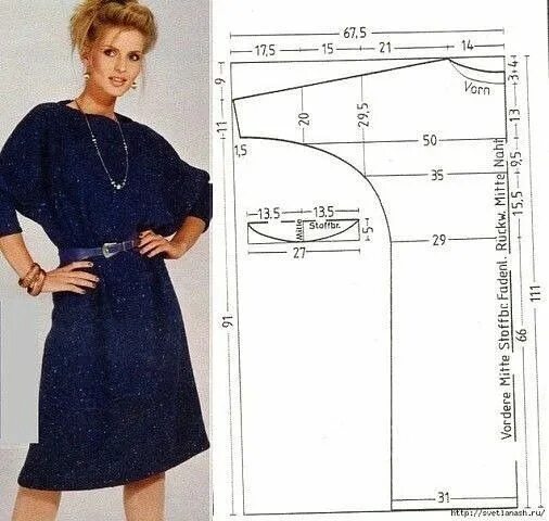 Платье с цельнокроеным рукавом без выкройки Шьём платья. Платье швейные шаблоны, Выкройка платья, Узоры для одежды