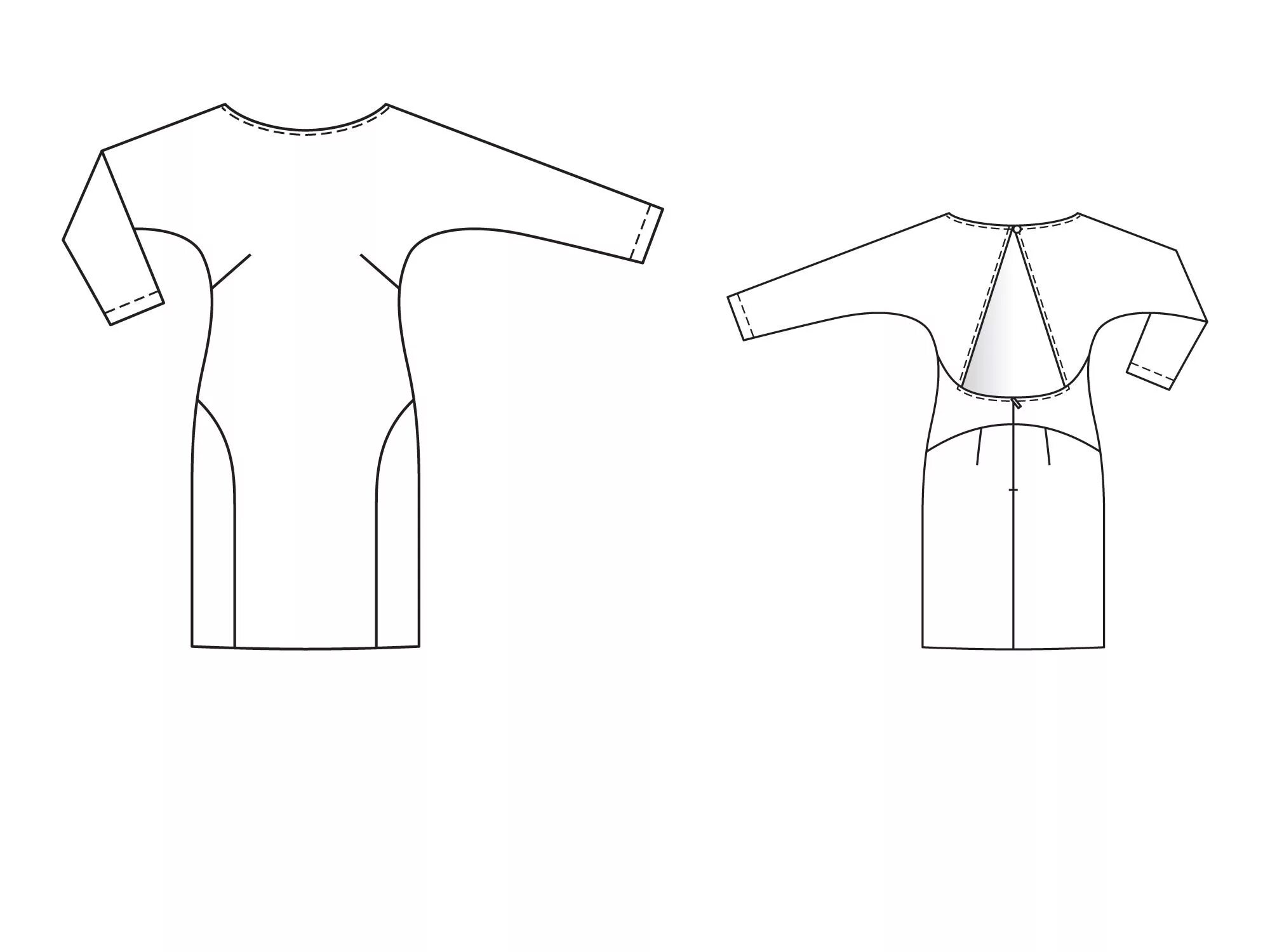 Платье с цельнокроеным рукавом без выкройки Пин на доске BURDA