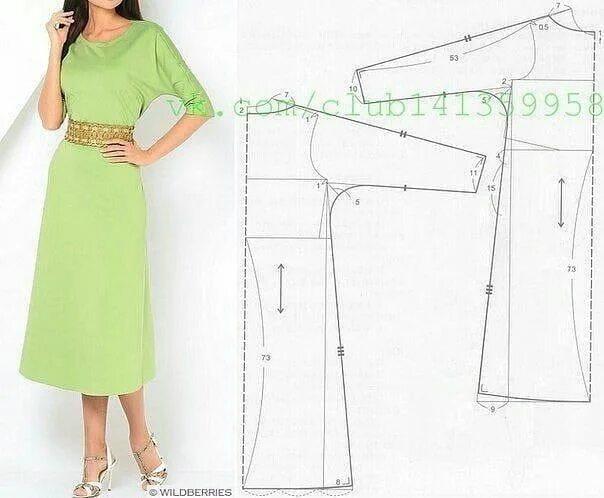 Платье с цельнокроеным рукавом без выкройки Если сохраняете в закладках, то обязательно оставляйте в комментариях хотя бы см