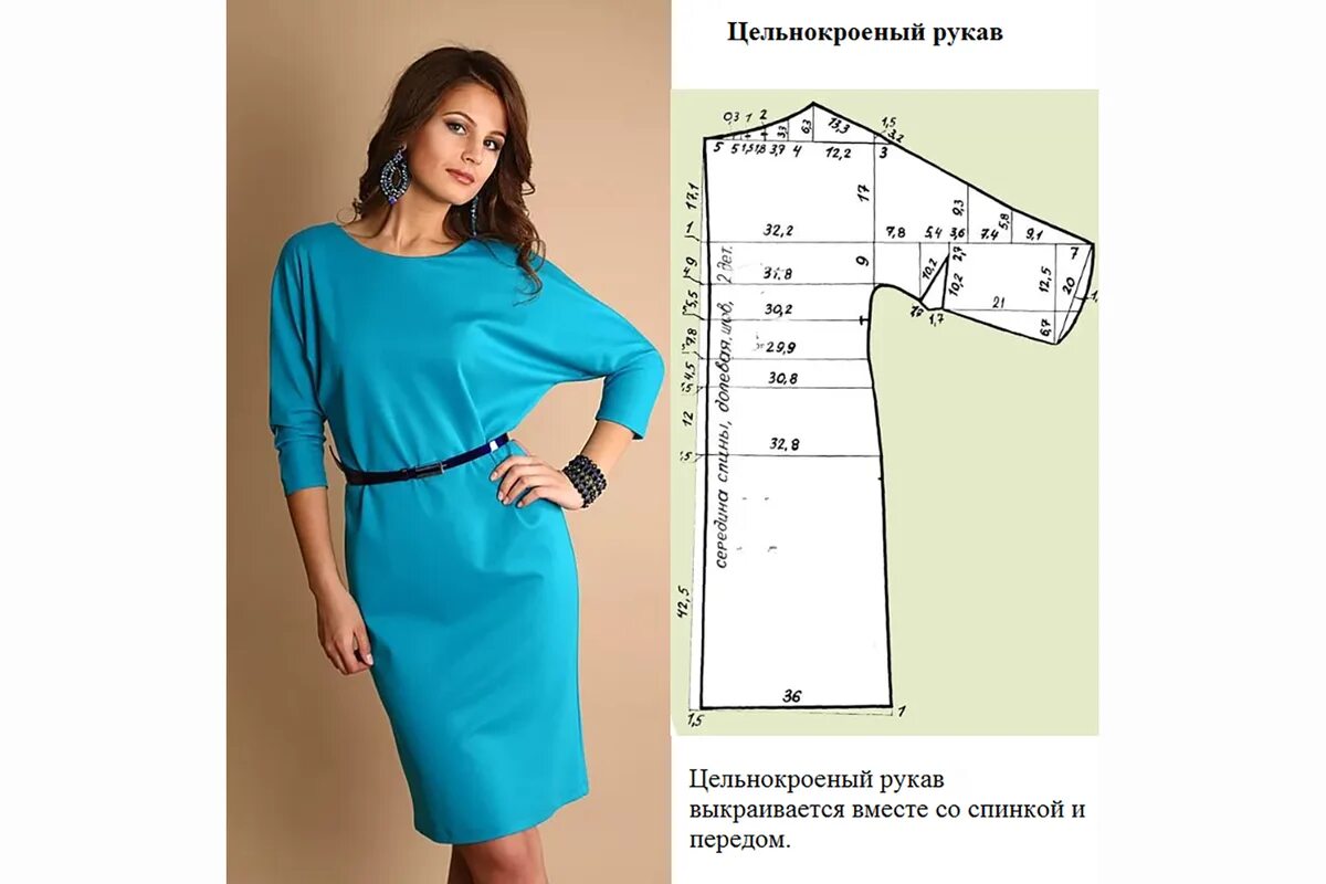 Платье с цельнокроеным рукавом выкройка ЕЩЕ НЕМНОГО ПРО МЕДВЕЖИЙ БЮСТ, а также про платья и талию у виноградных и вишнев