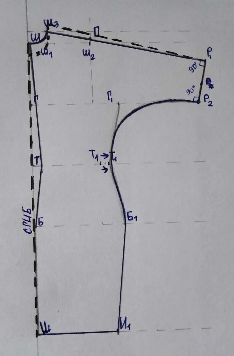 Платье с цельнокроеным рукавом выкройка Построение выкройки платья с цельнокроеным рукавом