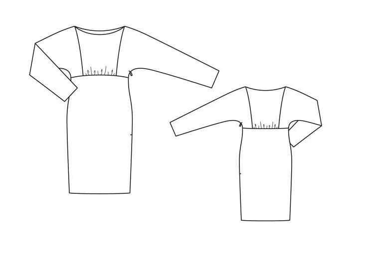Платье с цельнокроеным рукавом выкройка BurdaStyle.ru: для тех, кто шьёт Выкройка платья, Платья, Выкройки