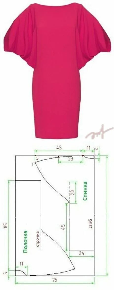 Платье с цельнокроеным рукавом выкройка шитье 3 Шитье, Рукава, Бохо