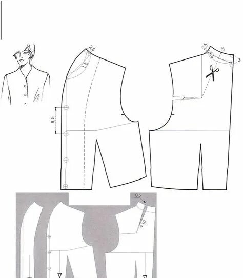 Платье с цельнокроеным воротником выкройка Идеи на тему "Выкройки" (84) выкройки, пошив модной одежды, выкройки одежды