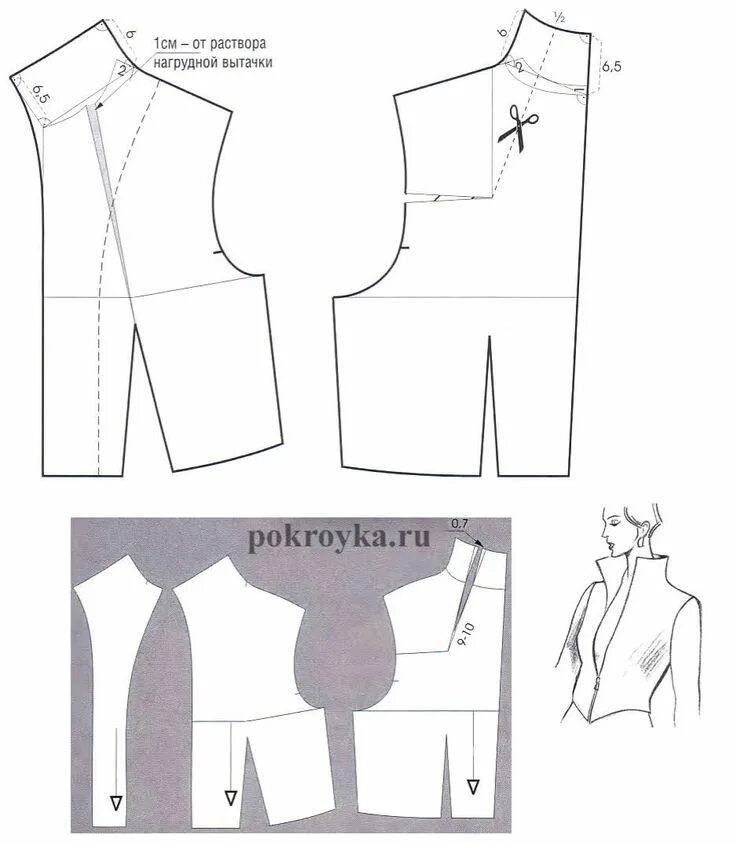 Платье с цельнокроеным воротником выкройка Pin de Alice Clarke em !sewing! Costura simples, Curso de costura, Molde de crop