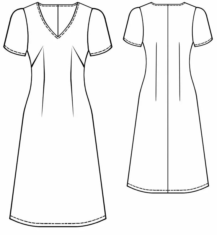 Платье с треугольным вырезом выкройка Dress With Deep Neckline - Sewing Pattern #5574 Made-to-measure sewing pattern f
