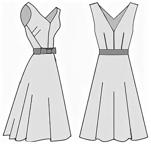 Платье с треугольным вырезом выкройка Примеры моделей платьев (2) разработанных на основах рассчитанных в программе "З