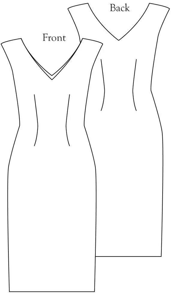 Платье с треугольным вырезом выкройка Sewing Pattern for Double V Neck Shirt Dress With Optional Crew Neck Variation: 