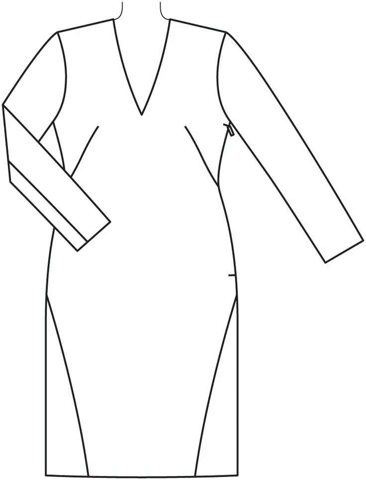 Платье с треугольным вырезом выкройка Платье с V-образным вырезом - выкройка № 131 А из журнала 10/2015 Burda - выкрой