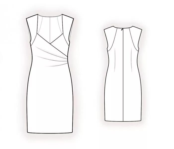 Платье с треугольным вырезом выкройка 4365 Lekala Patterns custom size http://leko-mail.ru/mod-p.php?t=0&mod=4365 Sewi