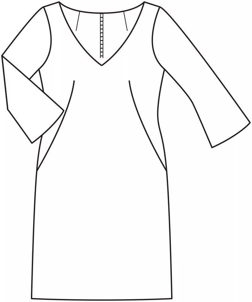 Платье с треугольным вырезом выкройка Платье с V-образным вырезом - выкройка № 133 из журнала 12/2015 Burda - выкройки