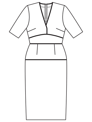 Платье с треугольным вырезом выкройка Выкройки в клетку от Burda - купить и скачать на Burdastyle.ru