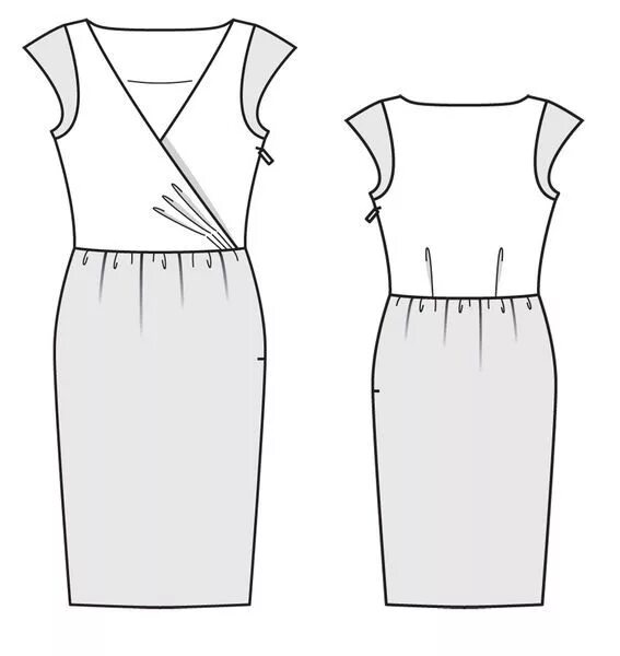 Платье с треугольным вырезом выкройка Платье с эффектом запаха - выкройка № 107 из журнала 1/2014 Burda - выкройки пла