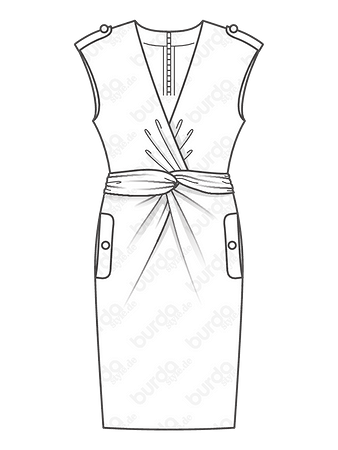 Платье с узлом на талии выкройка Платье с драпировкой на талии - выкройка № 6411 из журнала 13/2018 Каталог Burda