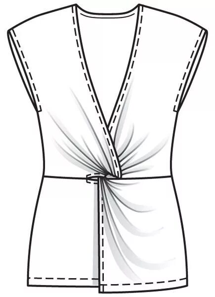 Платье с узлом на талии выкройка Топ Модель топа, Выкройки и Узоры для одежды