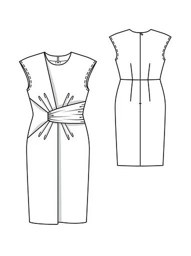 Платье с узлом на талии выкройка Выкройки одежды Burda - купить и скачать на BurdaStyle.ru