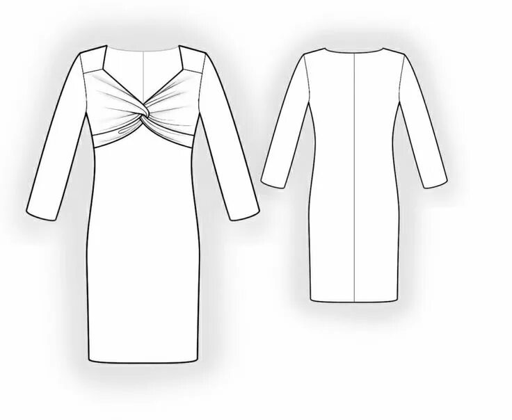 Платье с узлом на талии выкройка Dress - Sewing Pattern #5939 - $2.49 (Enter your measurements for a custom-size 