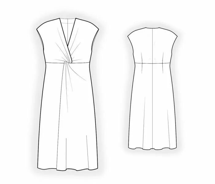 Платье с узлом на талии выкройка Patterns custom size 4080 Sewing pattern women dress, Sewing women, Womens sewin