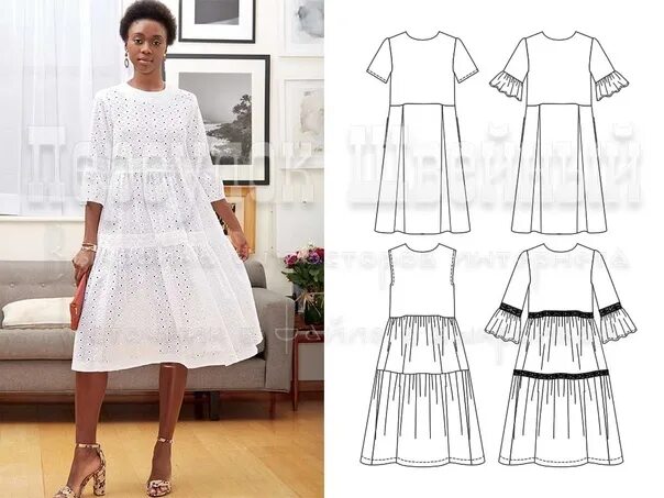 Платье с высокой талией выкройка Переулок Швейный Выкройка платьев с завышенной талией UK 6-22Скачать выкройку ht