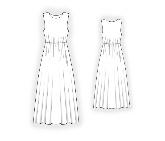 Платье с высокой талией выкройка Robe Avec Bande Élastique À La Taille - Patron de couture #2478. Made-to-measure