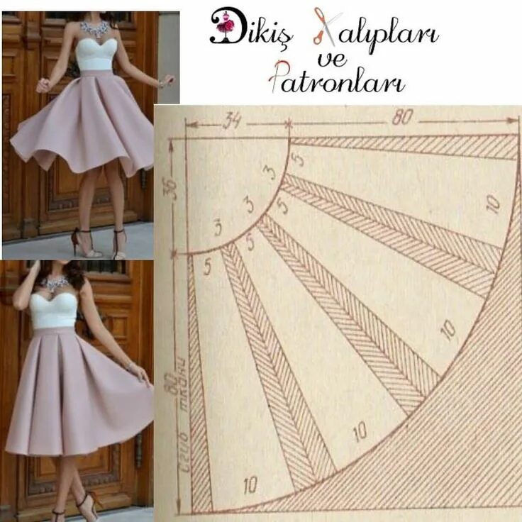 Платье с юбкой клеш выкройка Çok çok istediğiniz etek kalıbı. Uzun, #tesettur ya da kisa etek olarak da kulla