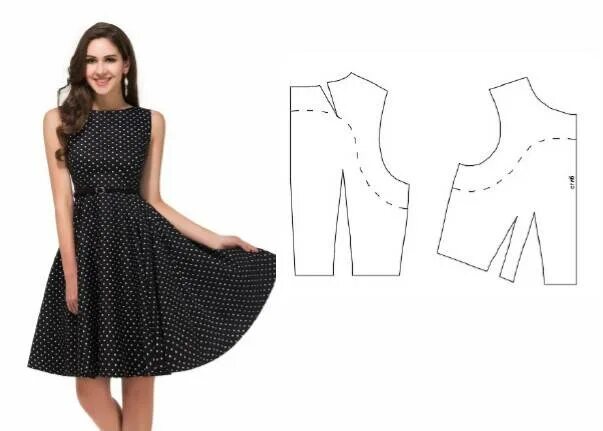 Платье с юбкой полусолнце выкройка Платье с пышной юбкой: выкройка и пошаговый МК с фото и видео-уроками