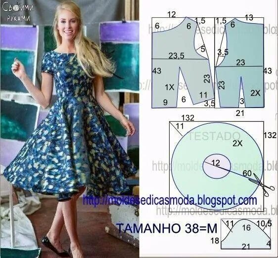 Платье с юбкой солнце выкройка Шьем летние платья. Выкройки.