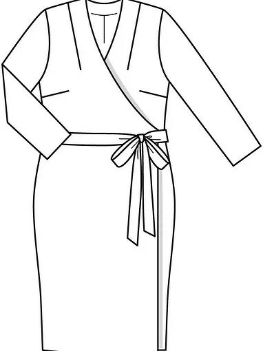 Платье с запахом без выкройки Выкройки платьев зауженных от Burda - купить и скачать на Burdastyle.ru