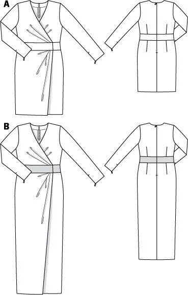 Платье с запахом без выкройки Evening Dress (Plus Size) 12/2011 #134B Evening dresses plus size, Sewing patter